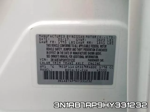 3N1AB7AP9HY331232 фото 2