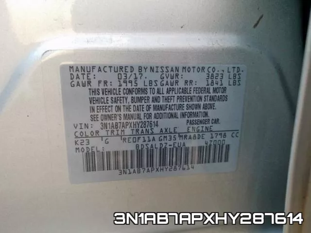 3N1AB7APXHY287614 фото 2