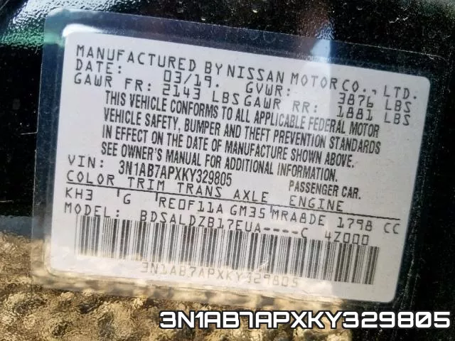 3N1AB7APXKY329805 фото 2
