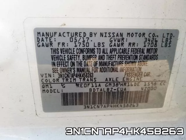 3N1CN7AP4HK458263 фото 2