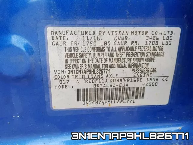 3N1CN7AP9HL826771 фото 2