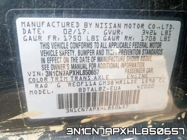 3N1CN7APXHL850657 фото 2