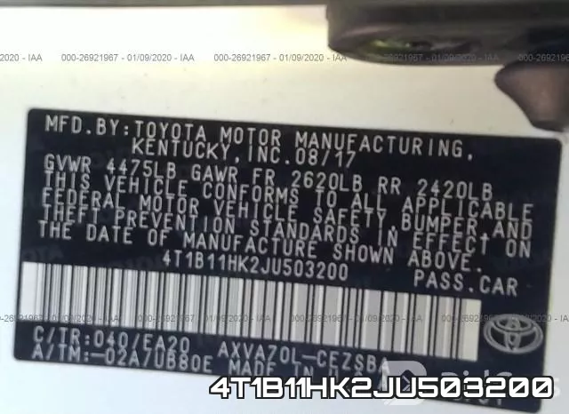 4T1B11HK2JU503200 фото 10