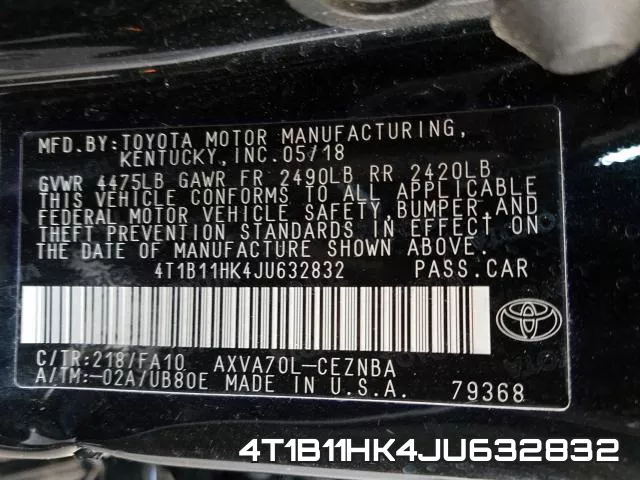 4T1B11HK4JU632832 фото 2