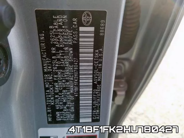 4T1BF1FK2HU780427 фото 2