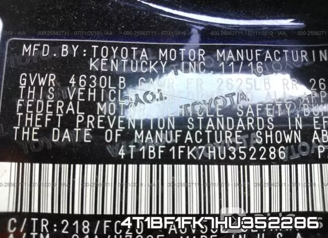 4T1BF1FK7HU352286 фото 10