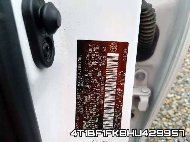 4T1BF1FK8HU429957 фото 2