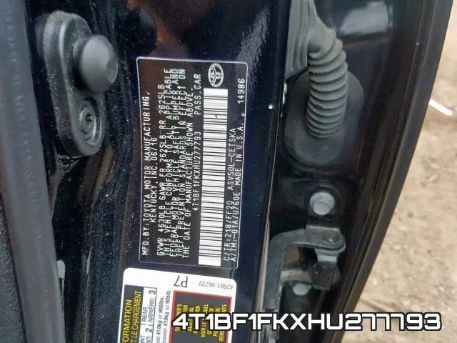 4T1BF1FKXHU277793 фото 2