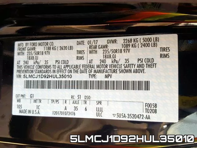 5LMCJ1D92HUL35010 фото 2