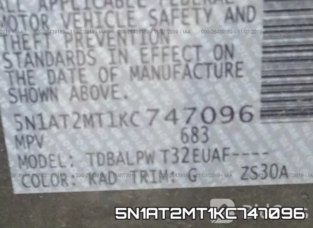 5N1AT2MT1KC747096 фото 9