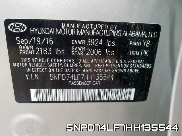 5NPD74LF7HH135544 фото 2