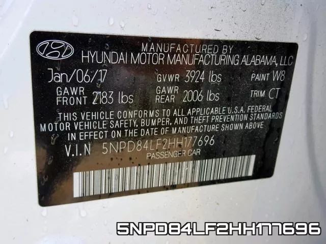 5NPD84LF2HH177696 фото 2