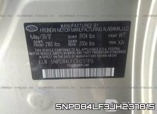 5NPD84LF3JH237815 фото 10
