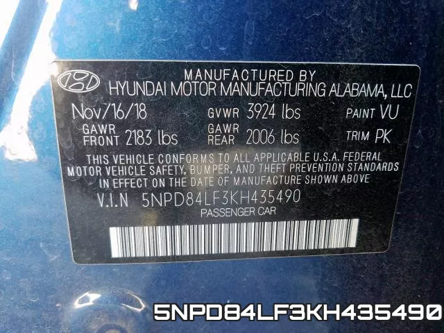 5NPD84LF3KH435490 фото 2