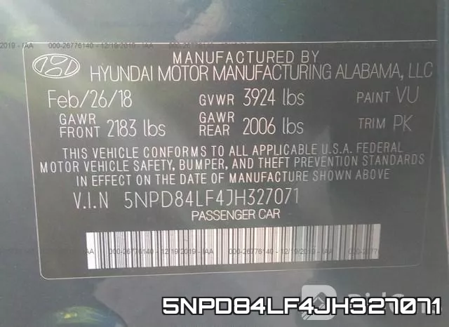 5NPD84LF4JH327071 фото 8
