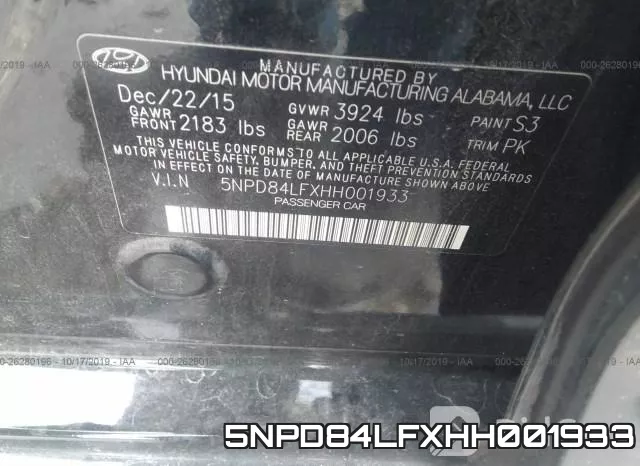 5NPD84LFXHH001933 фото 8