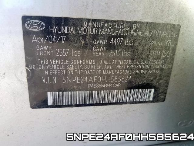 5NPE24AF0HH585624 фото 2