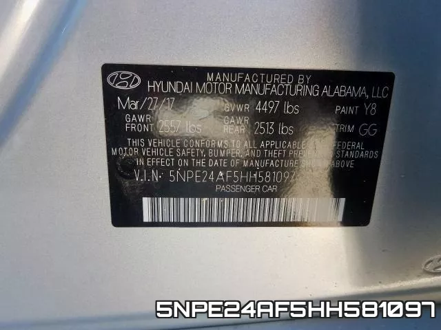 5NPE24AF5HH581097 фото 2