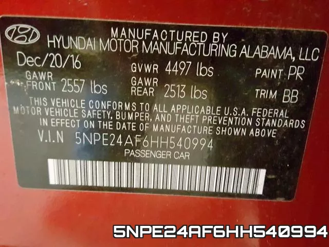 5NPE24AF6HH540994 фото 2