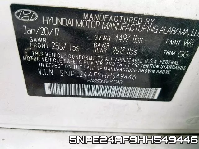 5NPE24AF9HH549446 фото 2