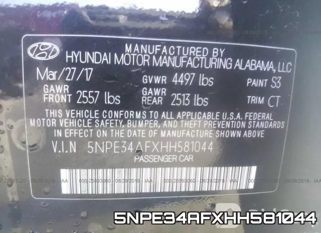 5NPE34AFXHH581044 фото 9
