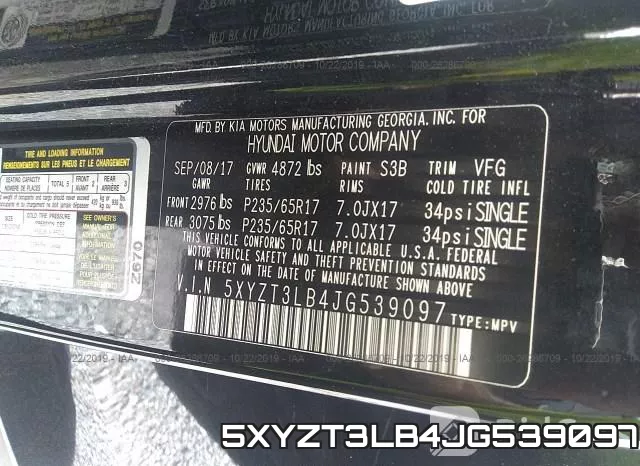 5XYZT3LB4JG539097 фото 9