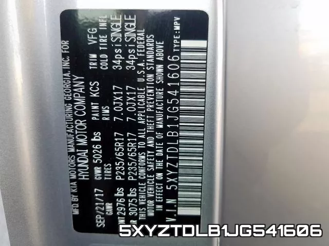 5XYZTDLB1JG541606 фото 2