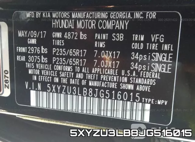 5XYZU3LB8JG516015 фото 10