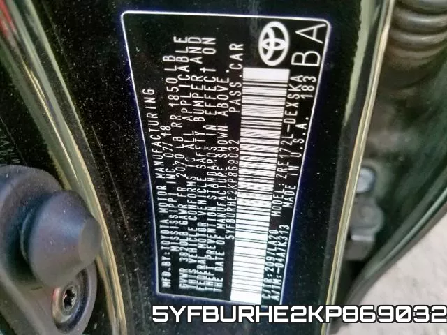 5YFBURHE2KP869032 фото 2