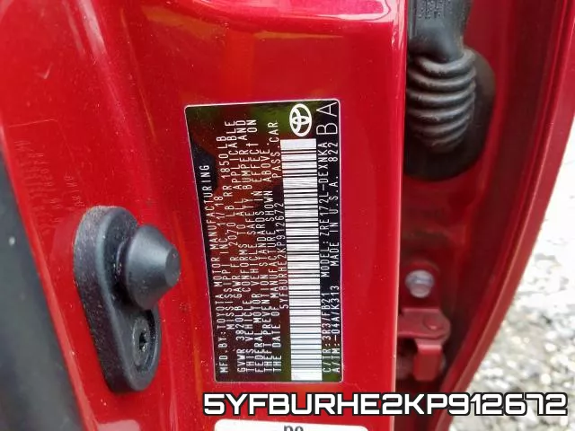 5YFBURHE2KP912672 фото 2