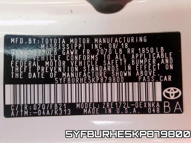 5YFBURHE5KP879800 фото 2