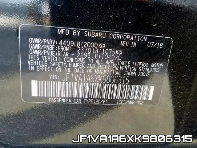 JF1VA1A6XK9806315 фото 2