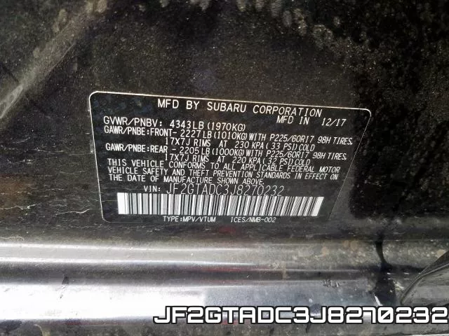 JF2GTADC3J8270232 фото 2