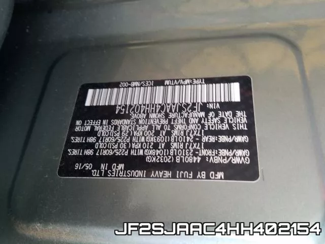 JF2SJAAC4HH402154 фото 2