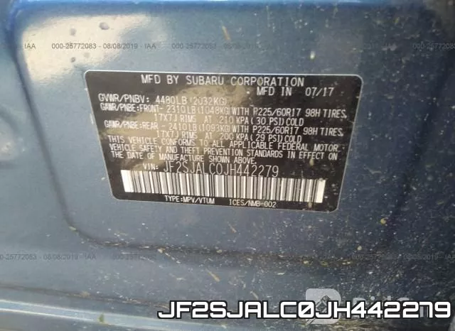JF2SJALC0JH442279 фото 8