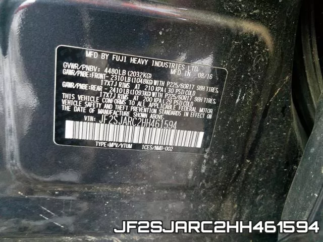 JF2SJARC2HH461594 фото 2