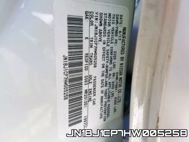 JN1BJ1CP7HW005258 фото 2