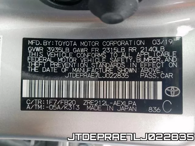 JTDEPRAE7LJ022835 фото 2