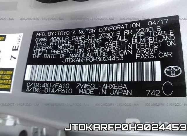 JTDKARFP0H3024453 фото 10