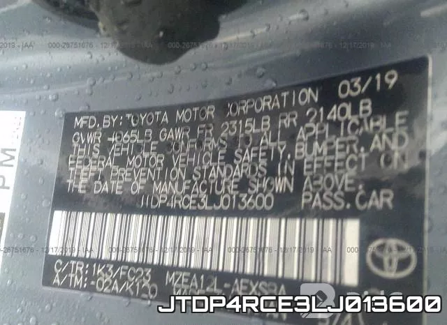 JTDP4RCE3LJ013600 фото 9