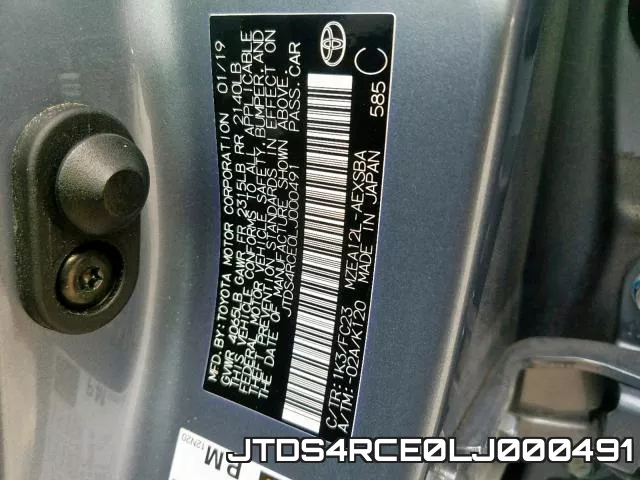 JTDS4RCE0LJ000491 фото 2