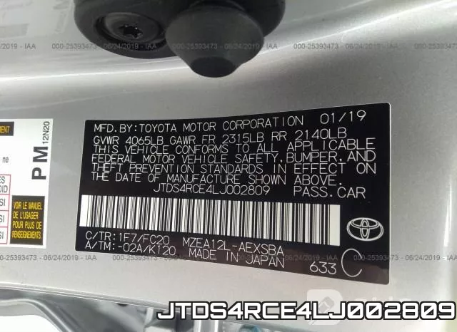 JTDS4RCE4LJ002809 фото 9