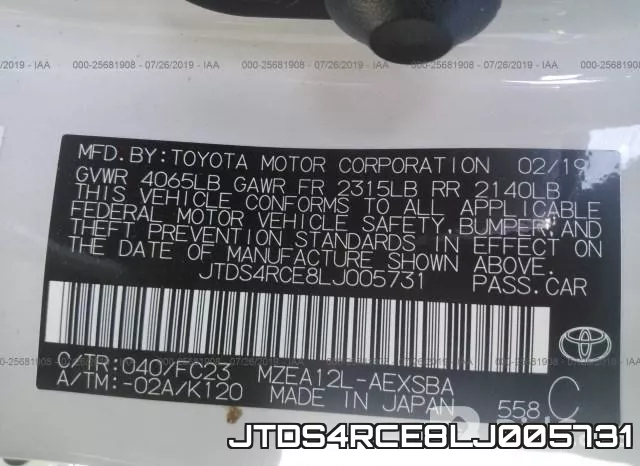 JTDS4RCE8LJ005731 фото 9