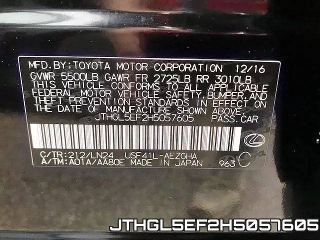 JTHGL5EF2H5057605 фото 2