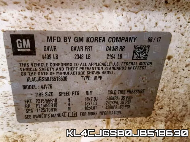 KL4CJGSB0JB518630 фото 2