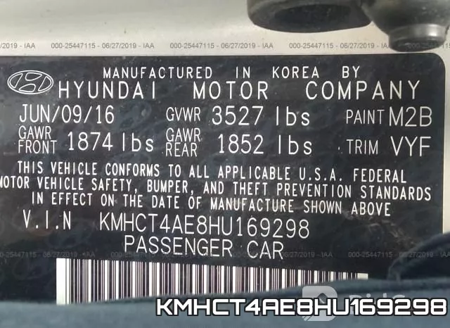 KMHCT4AE8HU169298 фото 7