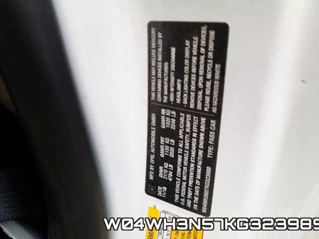 W04WH3N57KG323989 фото 2