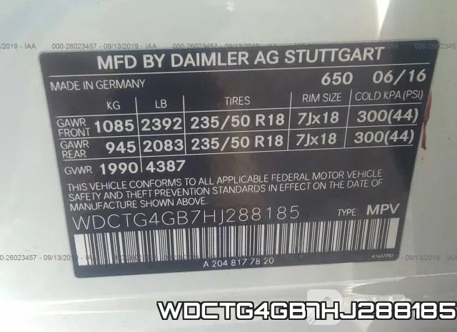 WDCTG4GB7HJ288185 фото 8