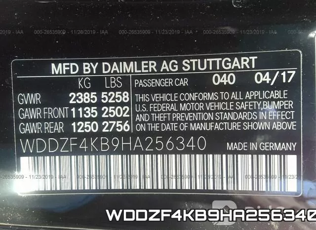 WDDZF4KB9HA256340 фото 9