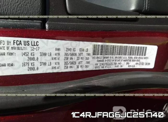1C4RJFAG6JC251740 фото 10